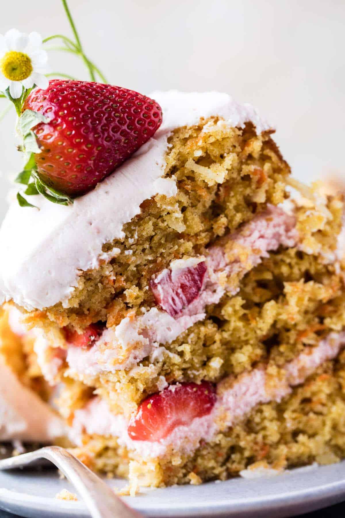 Strawberry Coconut Carrot Cake with Mascarpone Buttercream | halfbakedharvest.com @hbharvest