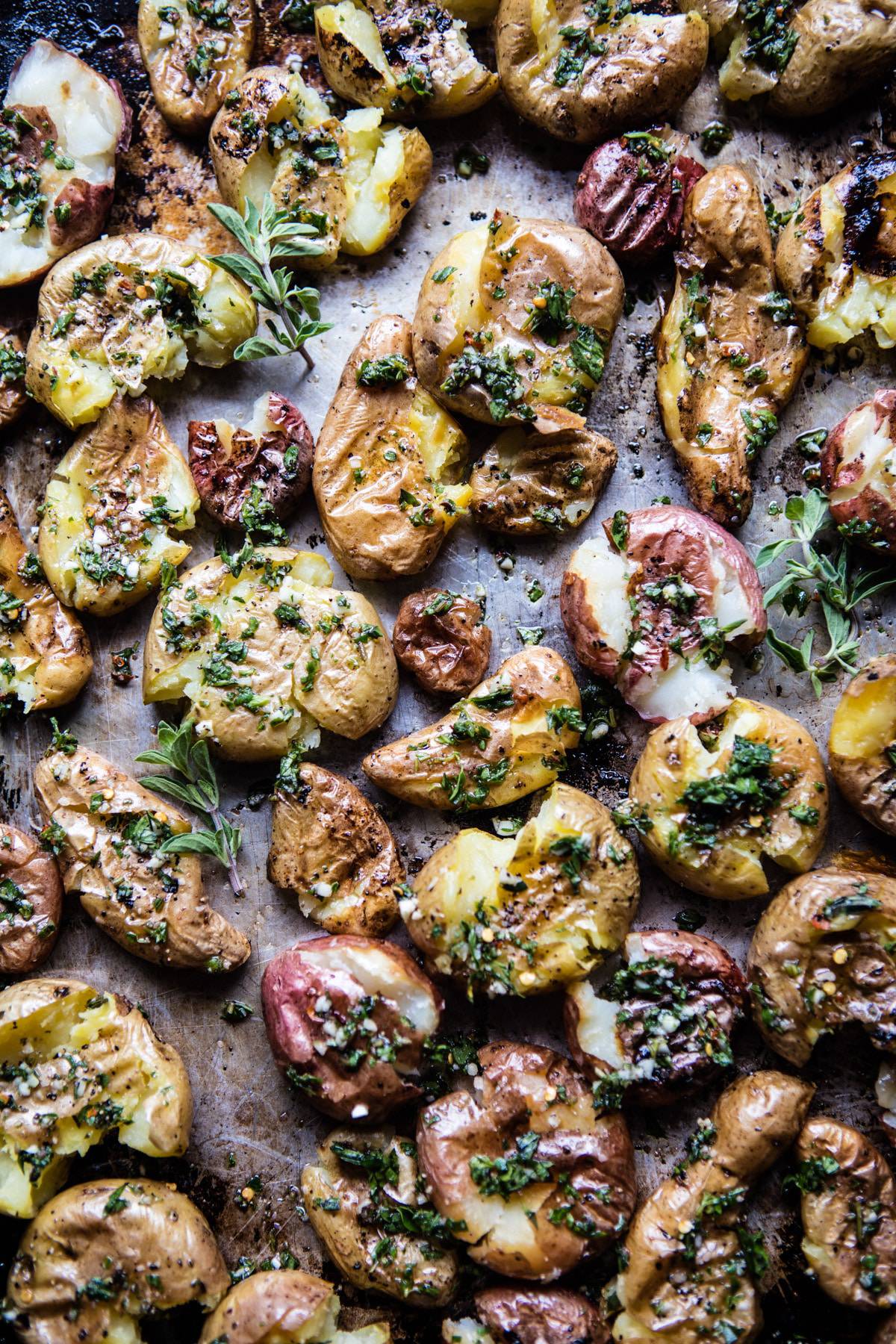 Crispy Oregano Smashed Potatoes with Feta and Lemon | halfbakedharvest.com @hbharvest