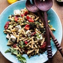 Greek Lemon Roasted Broccoli Pasta Salad | halfbakedharvest.com @hbharvest
