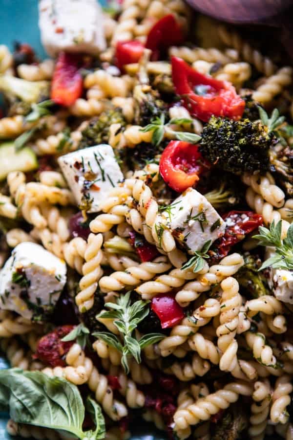 Greek Lemon Roasted Broccoli Pasta Salad | halfbakedharvest.com @hbharvest