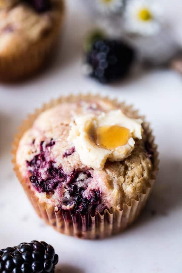 Blackberry Swirl Muffins with Honey Butter | halfbakedharvest.com @hbharvest