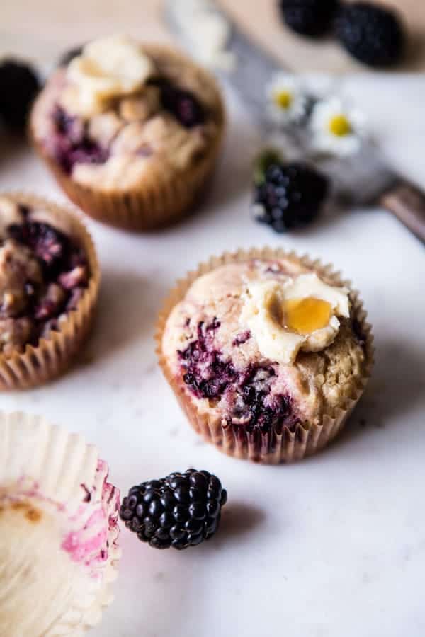 Blackberry Swirl Muffins with Honey Butter | halfbakedharvest.com @hbharvest