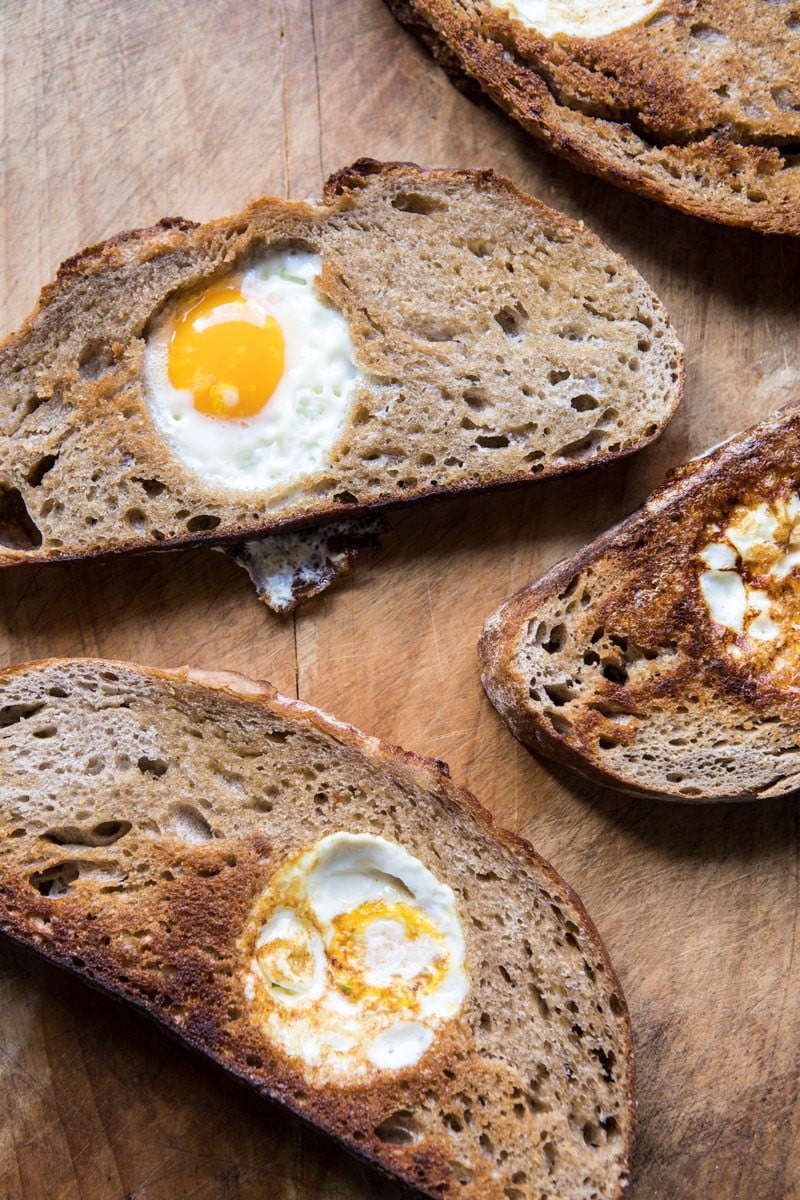 Grilled Corn and Feta Egg in a Hole Avocado Toast | halfbakedharvest.com @hbharvest