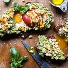 Grilled Corn and Feta Egg in a Hole Avocado Toast | halfbakedharvest.com @hbharvest