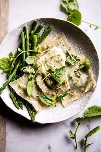 Easiest Lemon Ricotta Asparagus Ravioli | halfbakedharvest.com @hbharvest