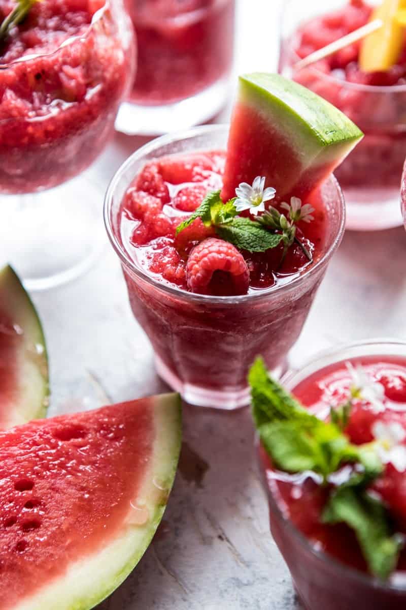 Frozen Watermelon Rose Sangria Slushies | halfbakedharvest.com @hbharvest