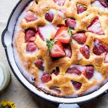 Strawberry Cornmeal Cake with Buttermilk Glaze | halfbakedharvest.com @hbharvest