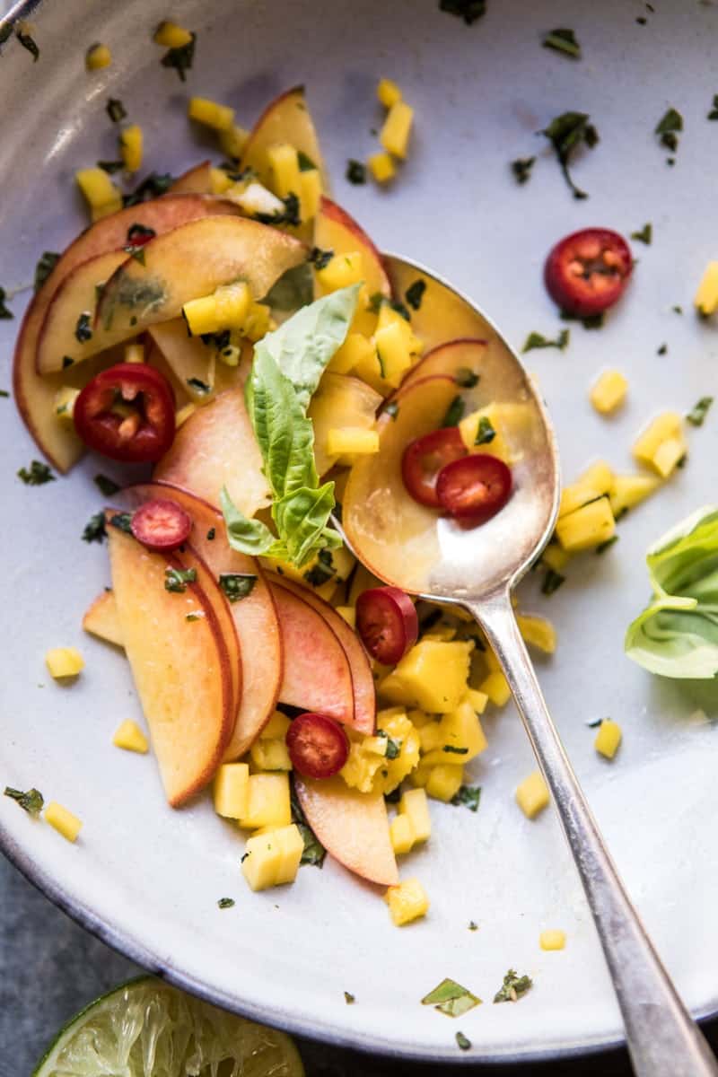 20 Minute Grilled Jerk Chicken with Mango-Nectarine Salsa | halfbakedharvest.com @hbharvest