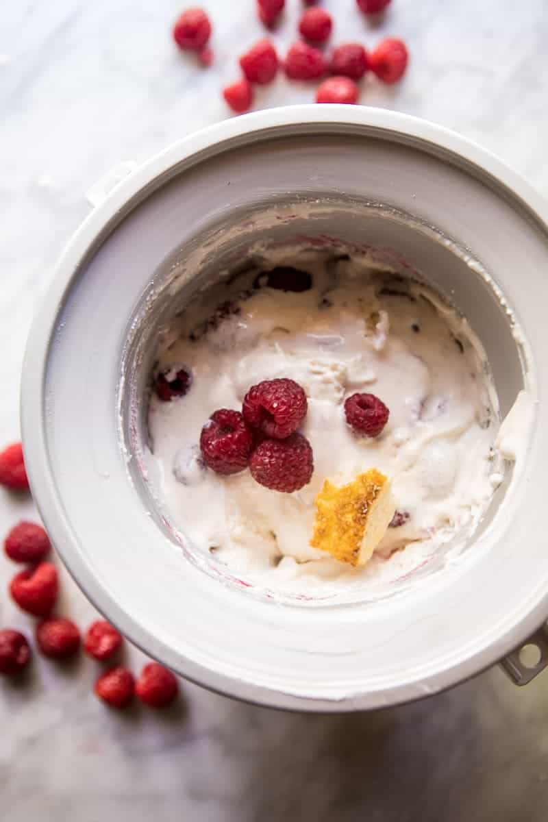 Easiest Raspberry Shortcake Ricotta Ice Cream | halfbakedharvest.com @hbharvest