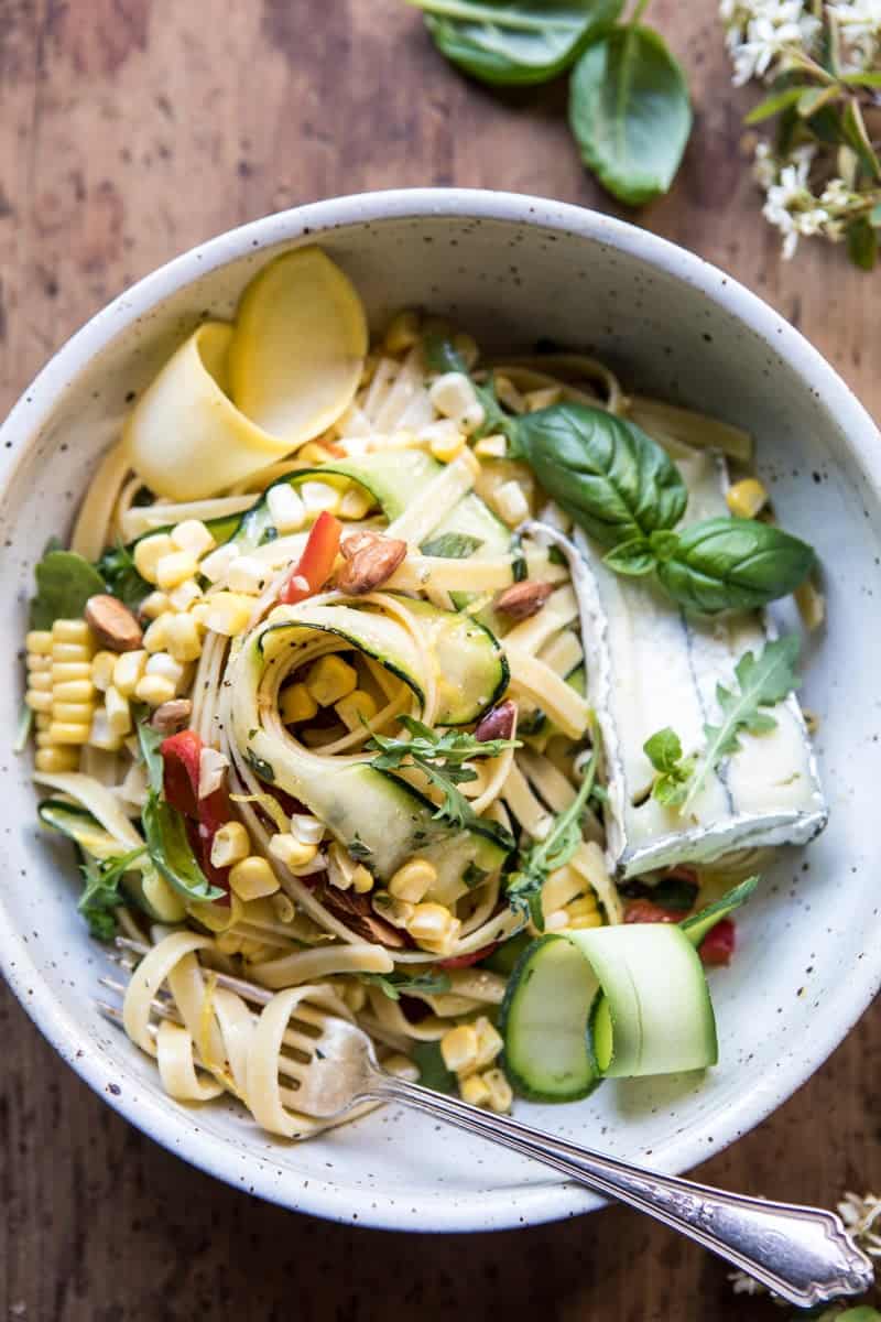 Farmers Market Goat Cheese Pasta Primavera | halfbakedharvest.com @hbharvest