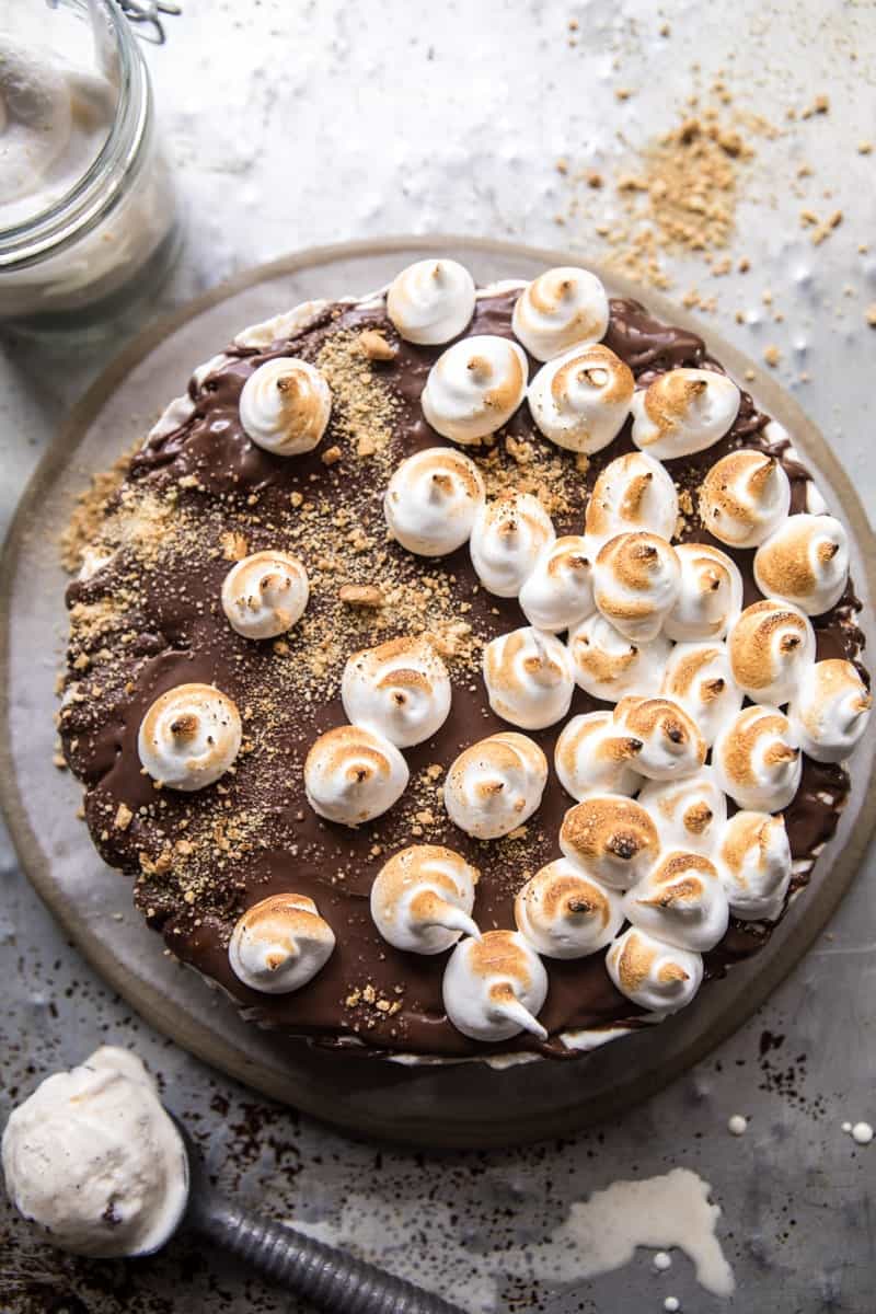 Salty Peanut Butter S'more Ice Cream Cake (VIDEO) | halfbakedharvest.com @hbharvest