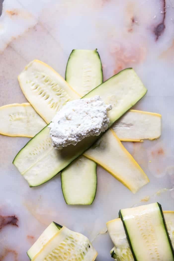 3 Cheese Zucchini Ravioli with Roasted Tomato Basil Sauce | halfbakedharvest.com @hbharvest