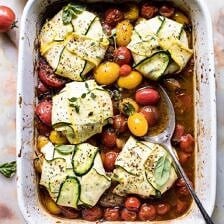 3 Cheese Zucchini Ravioli with Roasted Tomato Basil Sauce | halfbakedharvest.com @hbharvest