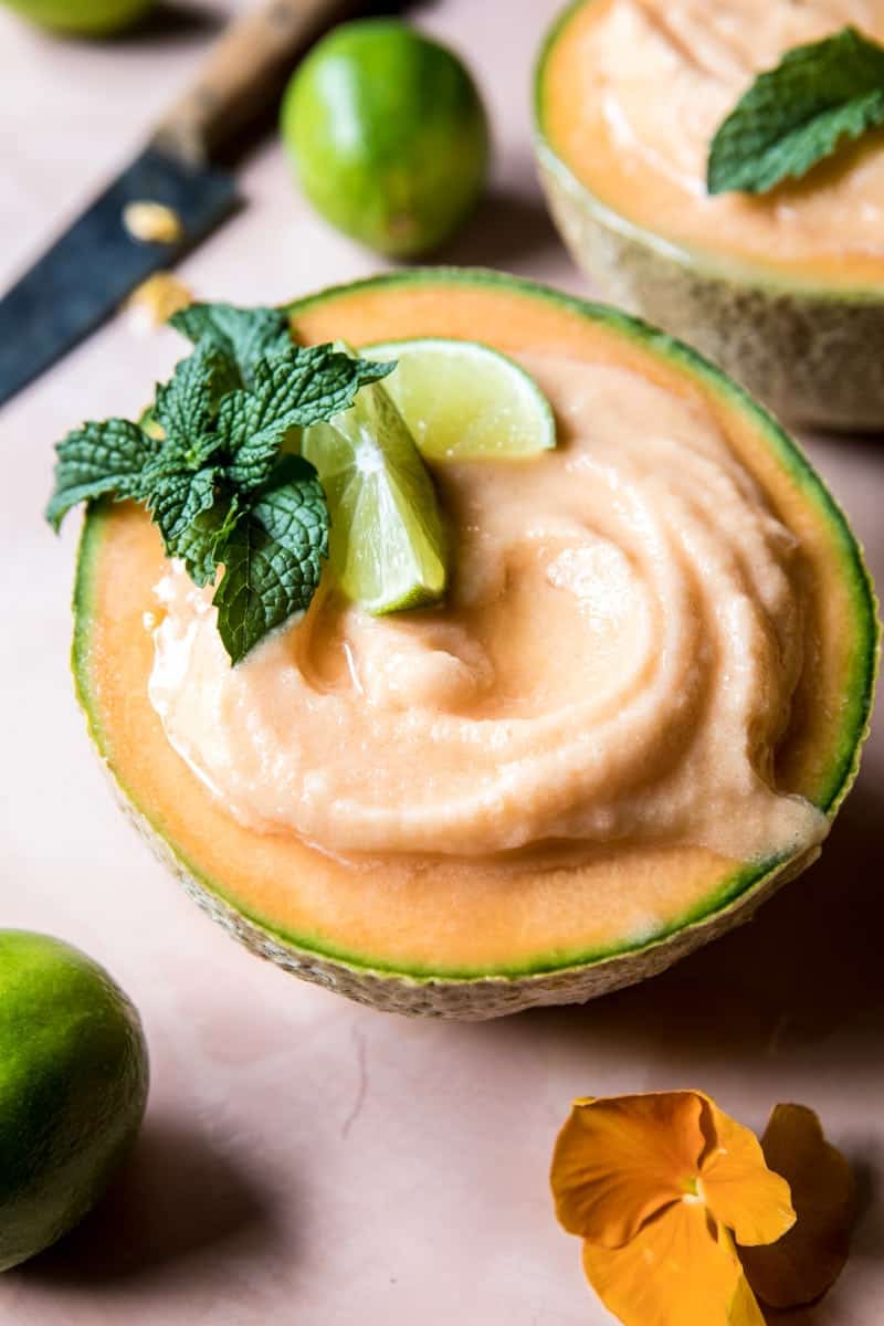 Frozen Cantaloupe Margaritas | halfbakedharvest.com @hbharvest