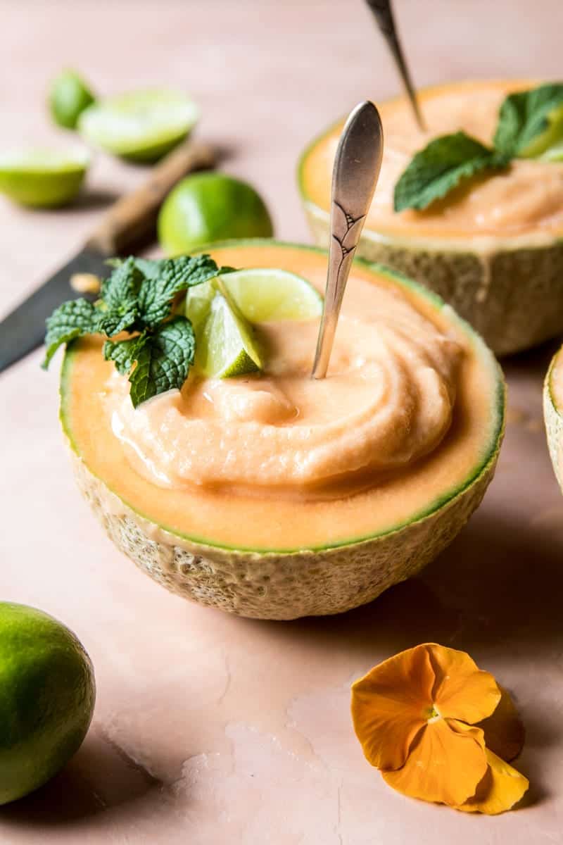 Frozen Cantaloupe Margaritas | halfbakedharvest.com @hbharvest