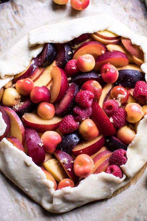 Raspberry Ginger Stone Fruit Galette | halfbakedharvest.com @hbharvest