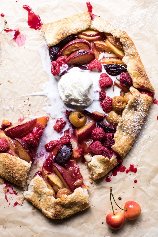 Raspberry Ginger Stone Fruit Galette | halfbakedharvest.com @hbharvest