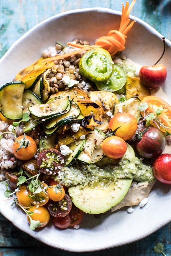 Summer Harvest Veggie and Avocado Quinoa Bowl | halfbakedharvest.com @hbharvest