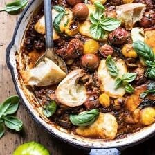 Summer Tomato and Zucchini Halloumi Bake | halfbakedharvest.com @hbharvest