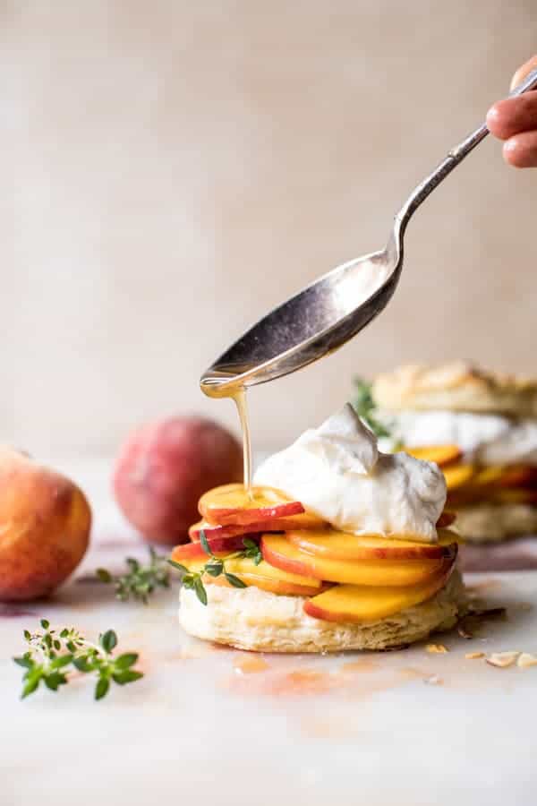 Sweet Peach Thyme Shortcakes | halfbakedharvest.com @hbharvest