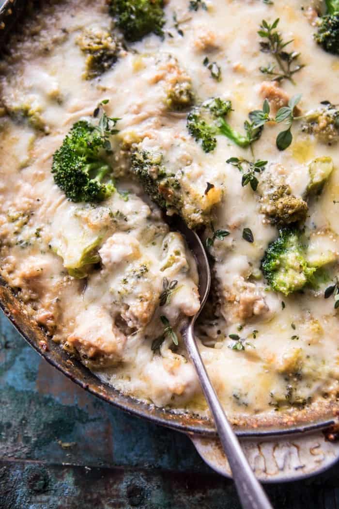 Chicken Broccoli Cheddar Quinoa Casserole | halfbakedharvest.com @hbharvest