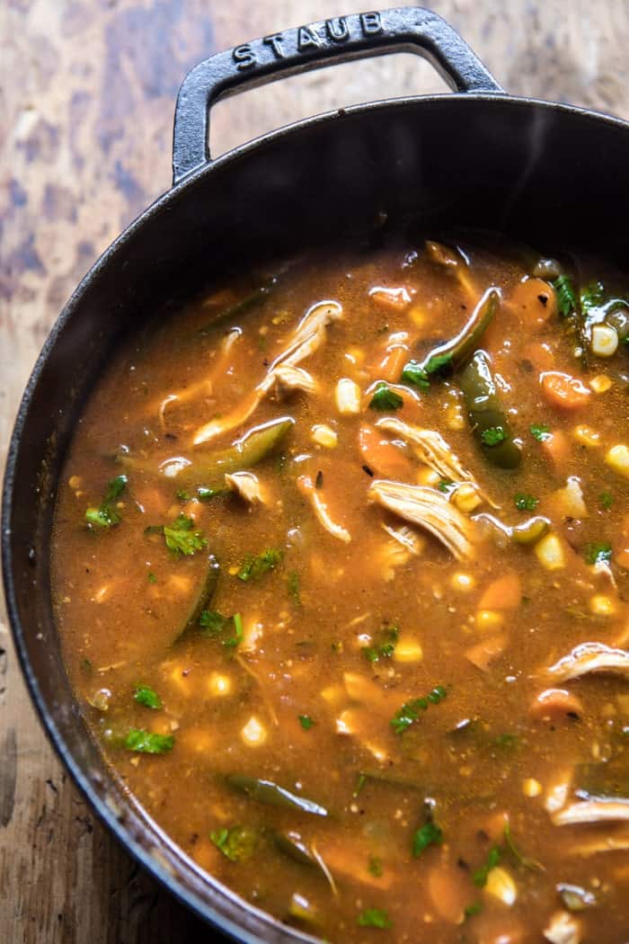 Poblano Corn Chicken Tortilla Soup | halfbakedharvest.com @hbharvest