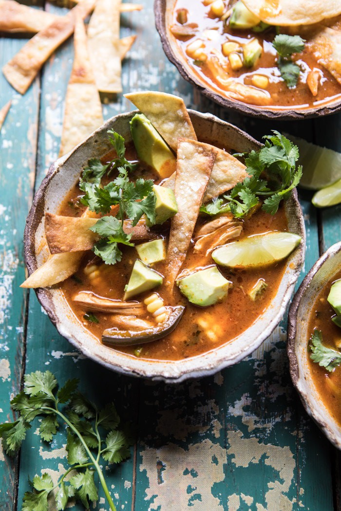 Poblano Corn Chicken Tortilla Soup | halfbakedharvest.com @hbharvest