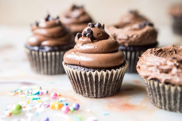 The Best Chocolate Birthday Cupcakes...with Fudgy Chocolate Buttercream | halfbakedharvest.com @hbharvest