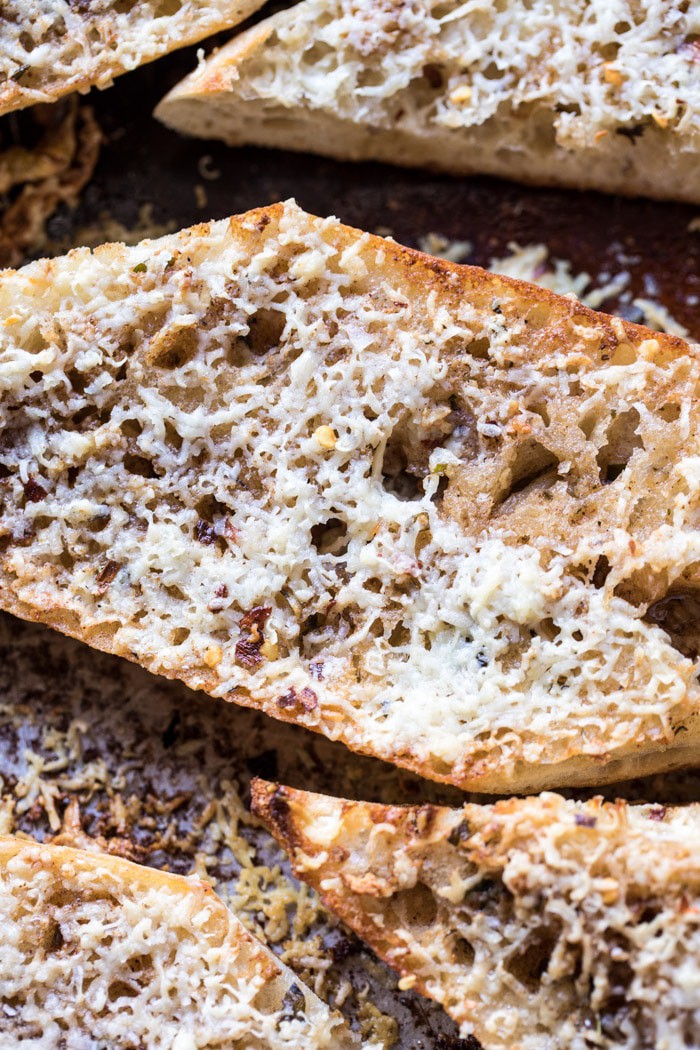Caramelized Garlic Butter Toast with Pan Fried Mushrooms | halfbakedharvest.com @hbharvest