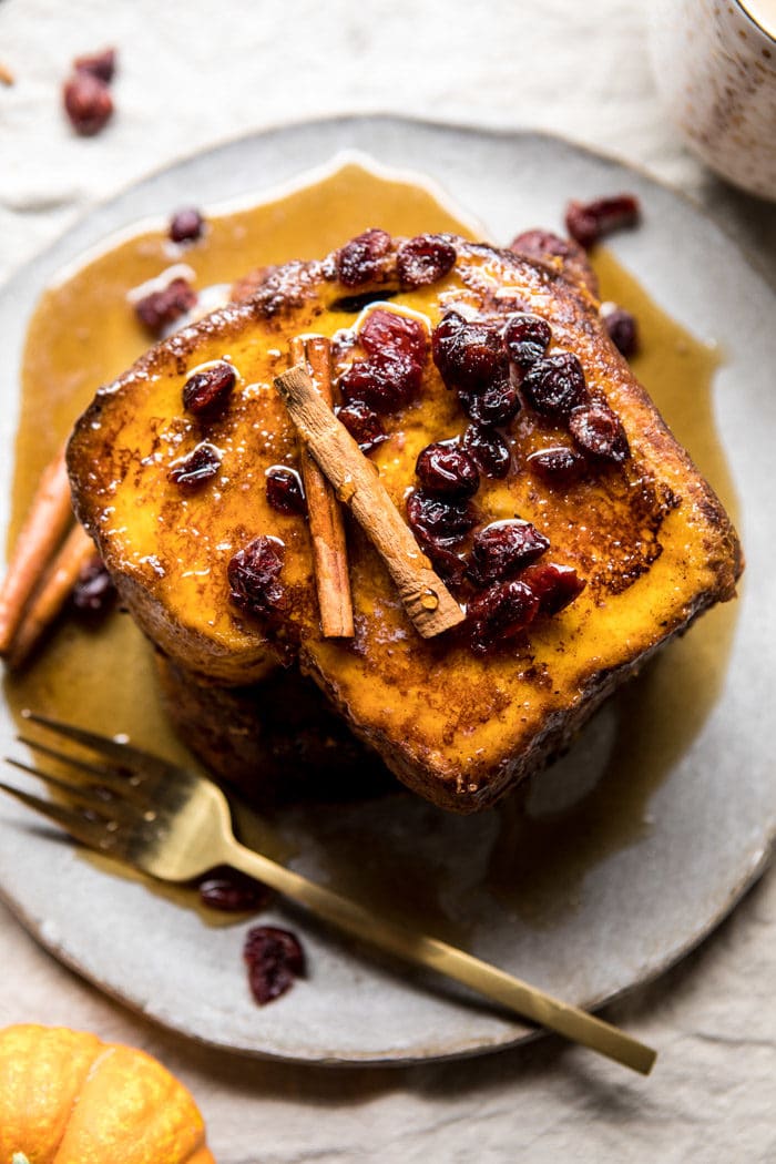 Pumpkin Spice French Toast with Cider Syrup | halfbakedharvest.com @hbharvest