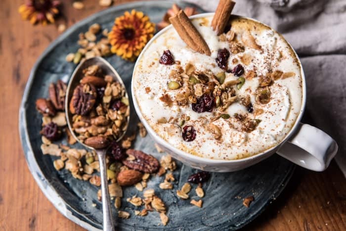 Pumpkin Spice Oatmeal Latte | halfbakedharvest.com @hbharvest