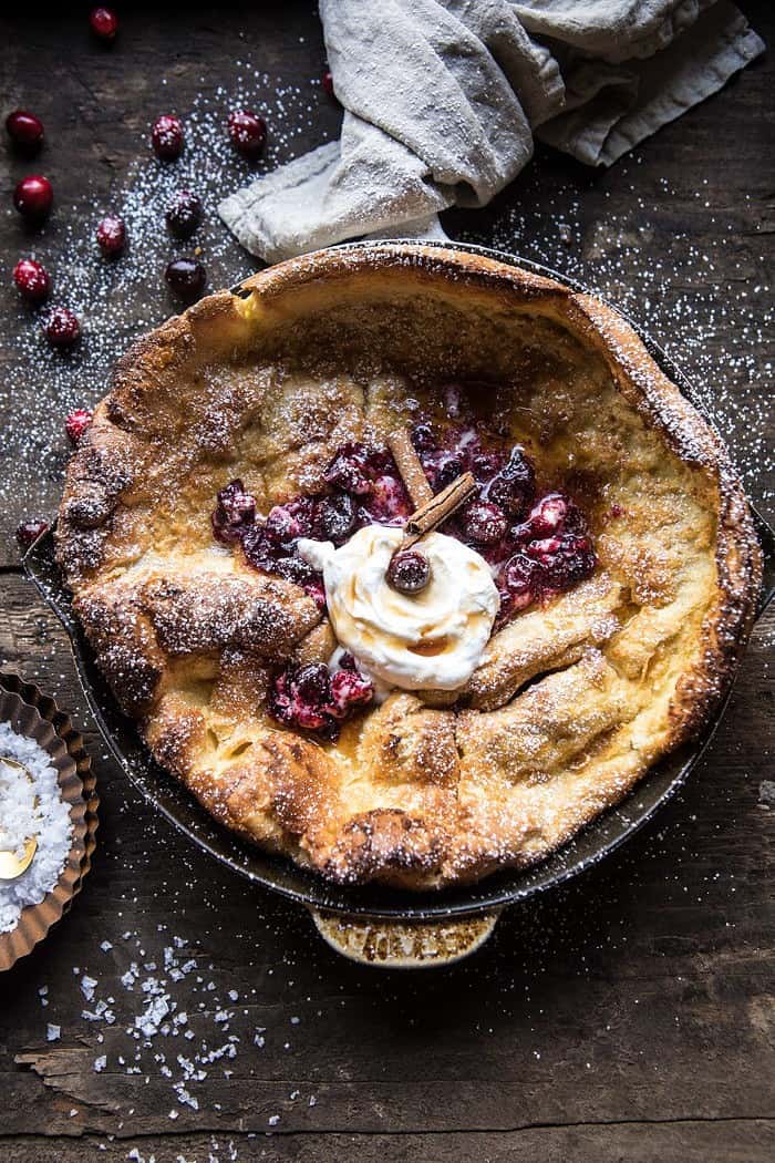 Cinnamon Spiced Dutch Baby with Cranberry Butter | halfbakedharvest.com @hbharvest