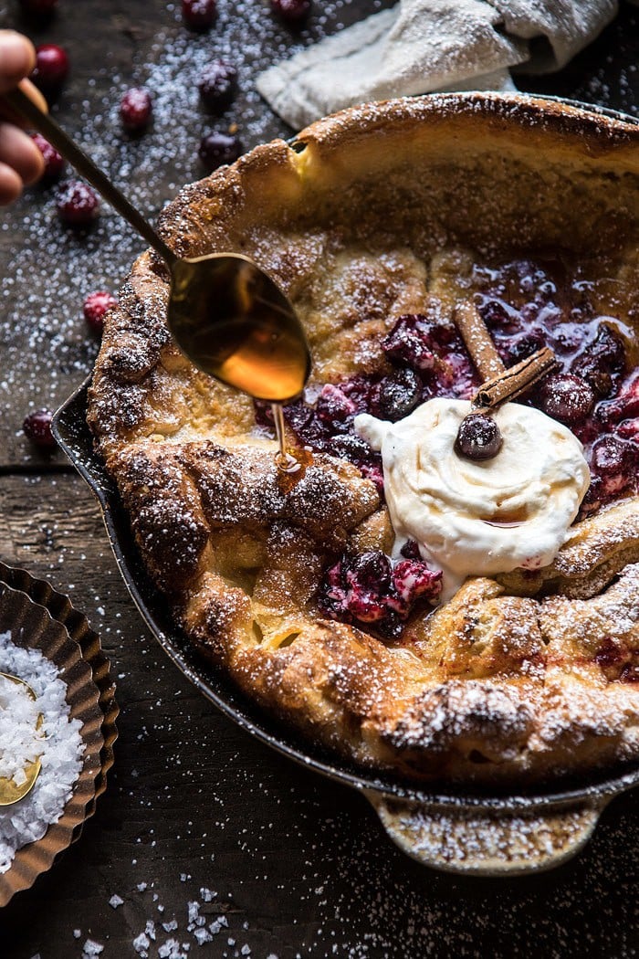 Cinnamon Spiced Dutch Baby with Cranberry Butter | halfbakedharvest.com @hbharvest