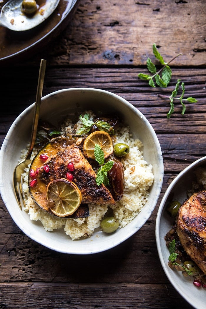 Skillet Roasted Moroccan Chicken and Olive Tagine | halfbakedharvest.com @hbharvest
