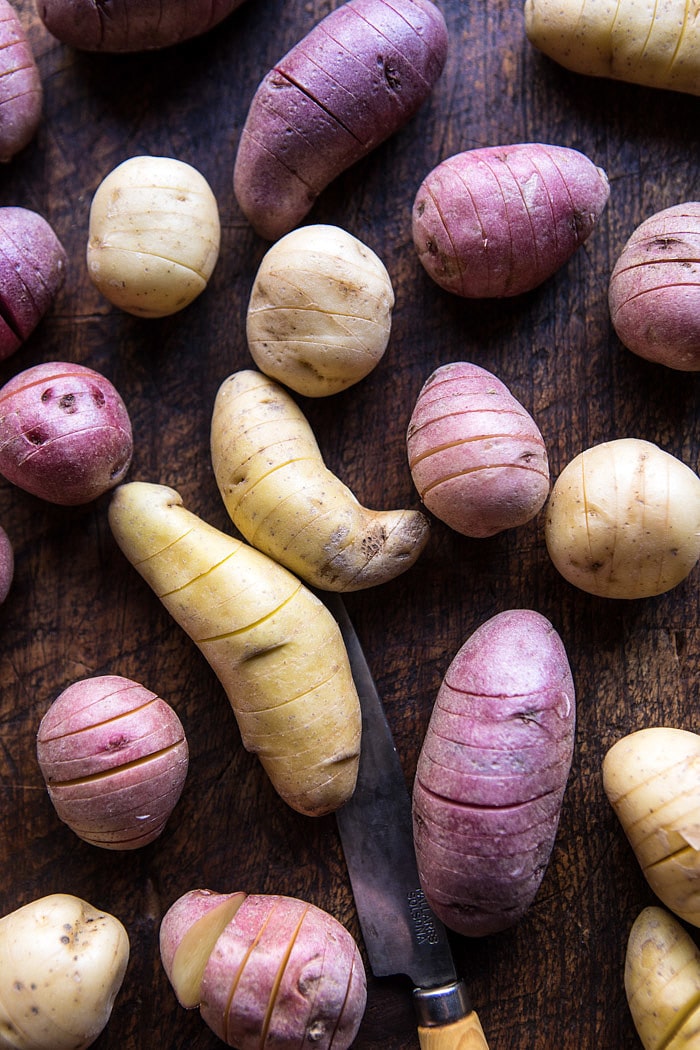 Cheesy Hasselback Potato Au Gratin | halfbakedharvest.com @hbharvest