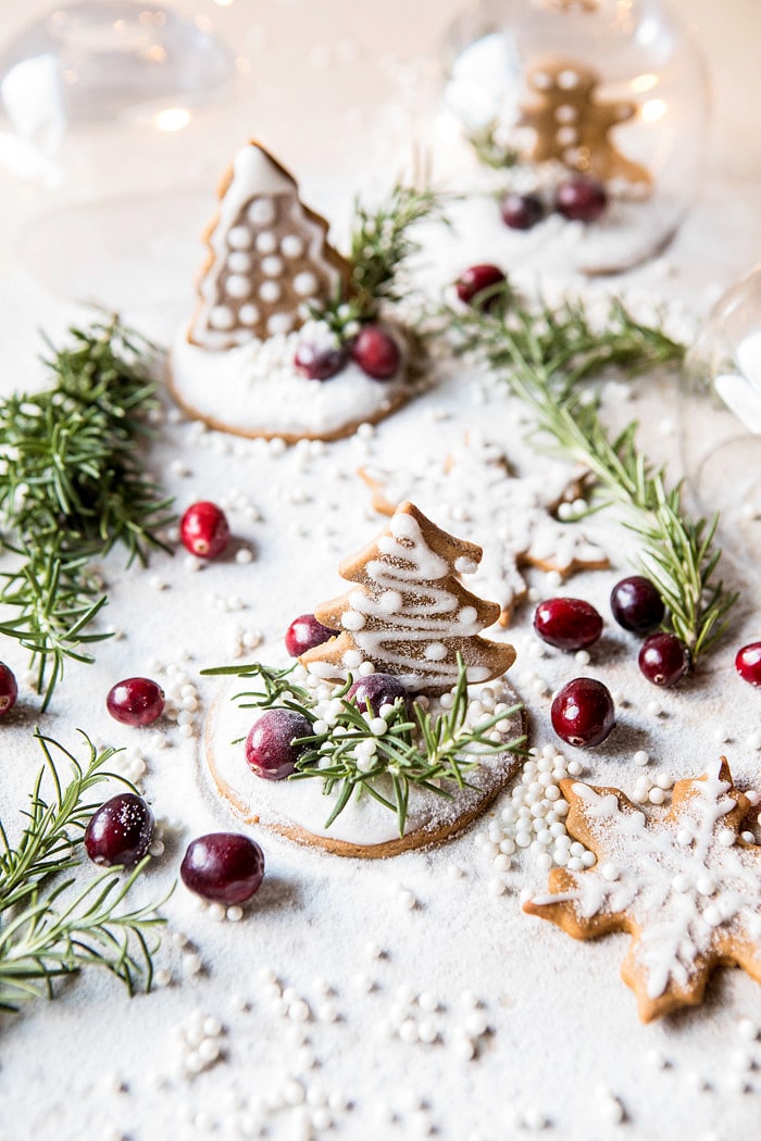 Gingerbread Snowglobe Place Setting | halfbakedharvest.com @hbharvest