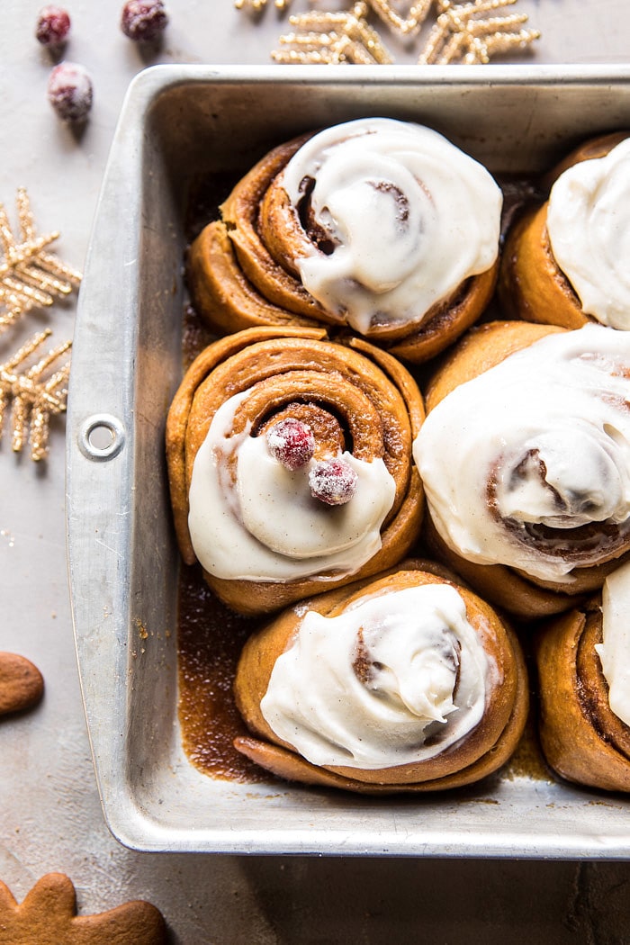 Overnight Gingerbread Cinnamon Rolls | halfbakedharvest.com @hbharvest