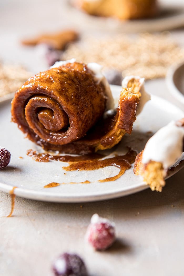 Overnight Gingerbread Cinnamon Rolls | halfbakedharvest.com @hbharvest