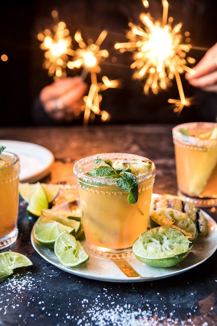 Pineapple Margarita Sparklers | halfbakedharvest.com @hbharvest #newyear #tequila #champagne #drink