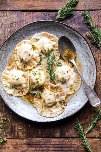 Seared Scallop Ravioli with Lemon Rosemary Butter Sauce | halfbakedharvest.com @hbharvest