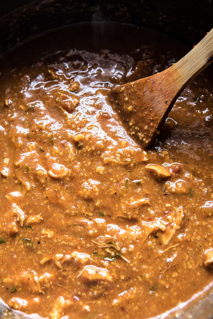 Slow Cooker Chipotle Chicken Tamale Chili | halfbakedharvest.com @hbharvest