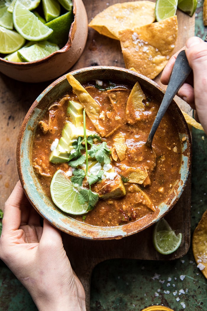 Slow Cooker Chipotle Chicken Tamale Chili | halfbakedharvest.com @hbharvest
