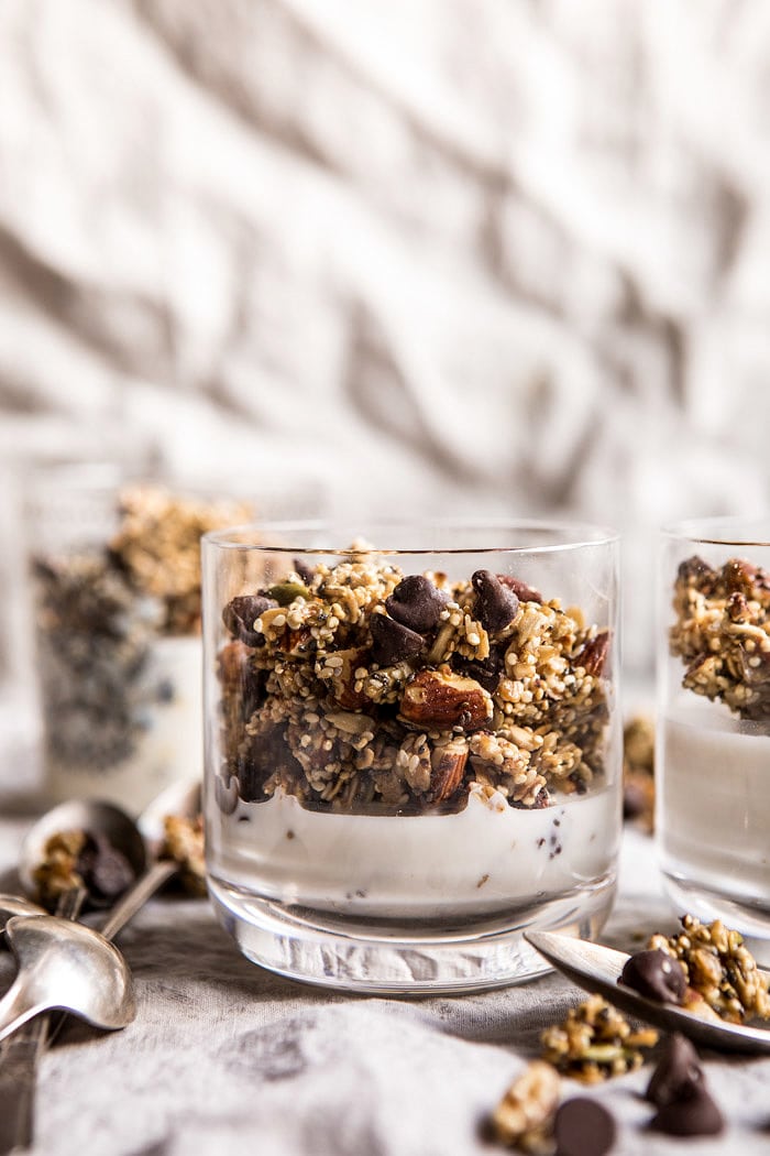 Chewy Chocolate Chip Cookie Granola | halfbakedharvest.com #cookie #granola #breakfast #recipes