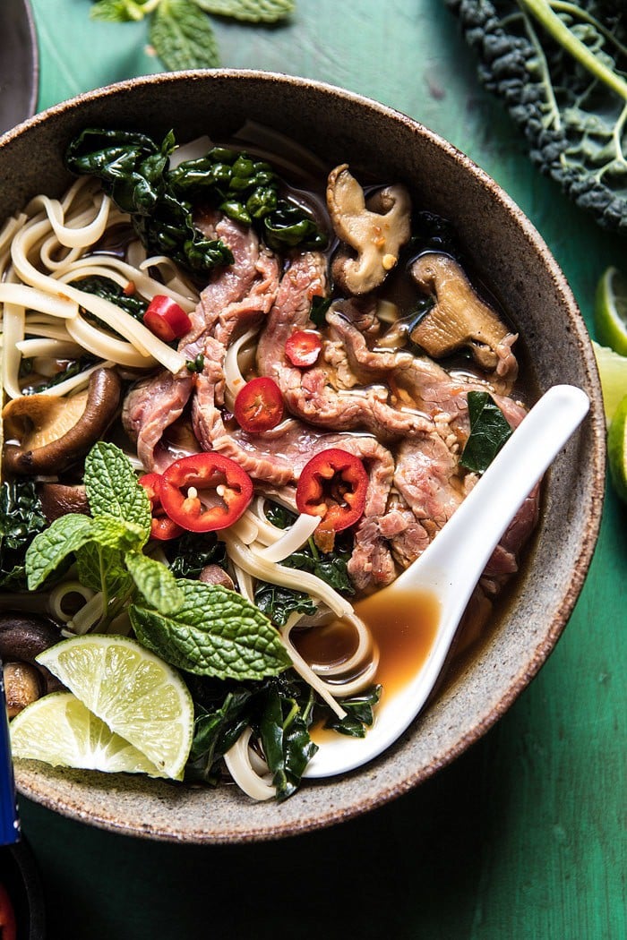 Quick Cleansing Kale and Mushroom Pho | halfbakedharvest.com @hbharvest