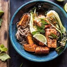 Roasted Sweet Potato and Salmon Soba Noodle Bowl | halfbakedharvest.com @hbharvest