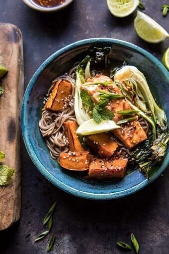 Roasted Sweet Potato and Salmon Soba Noodle Bowl | halfbakedharvest.com @hbharvest