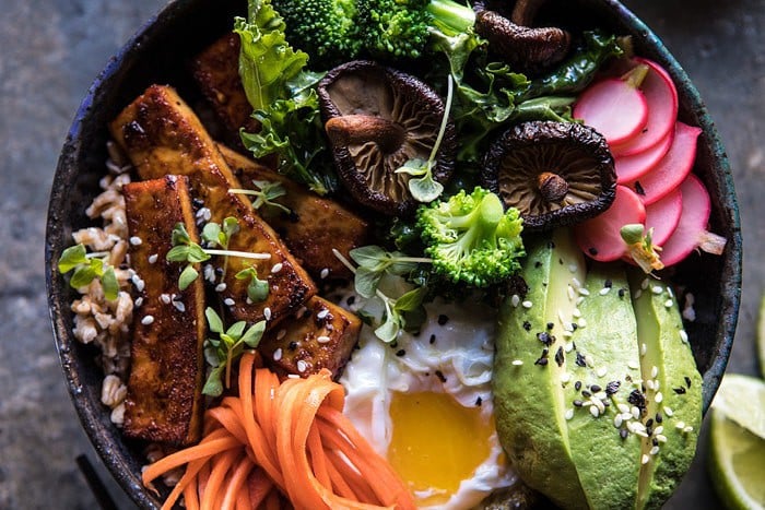 Superfood Bibimbap with Crispy Tofu | halfbakedharvest.com #vegan #healthy #korean #bowl #recipes