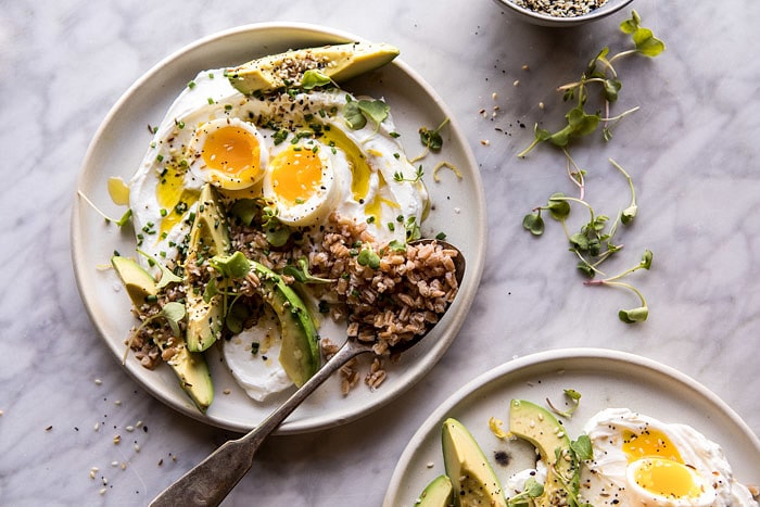 The Best Everything Spice Egg Avocado Yogurt Bowl | halfbakedharvest.com @hbharvest #breakfast #healthy #avocado