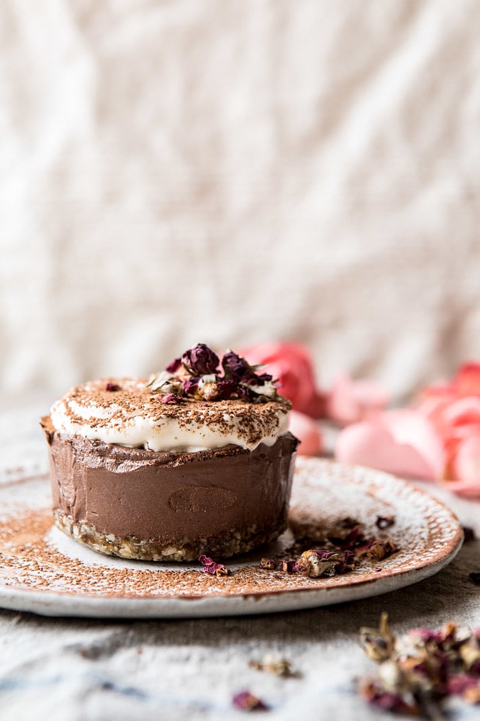 Vegan Chocolate Custard Cake | halfbakedharvest.com #chocolate #dessert #healthy #vegan #nobake