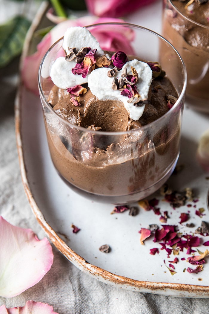 6 Ingredient Vegan Chocolate Chia Mousse | halfbaledharvest.com #vegan #chocolate #recipes